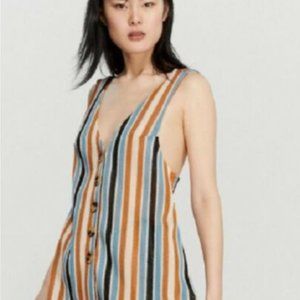 Free People Women's Bridget Stripe Vest Tank Top And Pants Small Multicolor